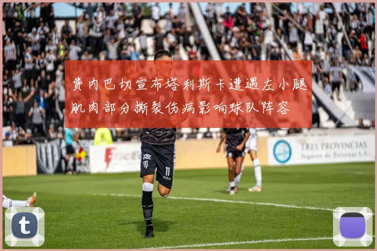 费内巴切宣布塔利斯卡遭遇左小腿肌肉部分撕裂伤病影响球队阵容